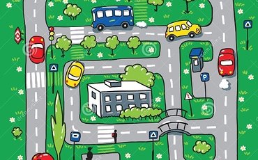 road-pattern-children-vector-illustration-labyrinth-roads-grass-areas-byilding-cars-48356691
