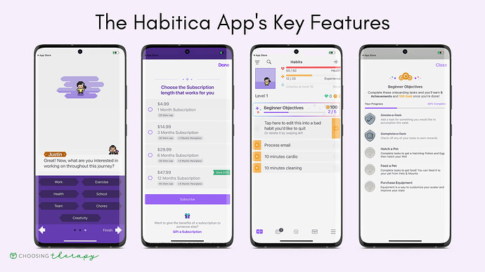 Habitica-Review-2023-Image-of-the-key-features-in-the-Habitica-app