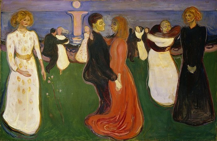 Edvar Munch, The dance of life, 1899, at National Museum of Art, Architecture and Design, Oslo, Norway