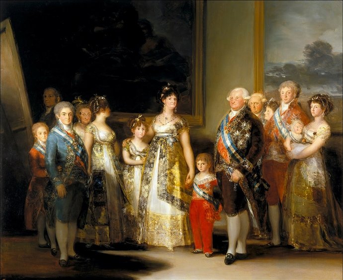 Francisco Goya, Charles IV of Spain and His Family, 280 × 336 cm, 1801