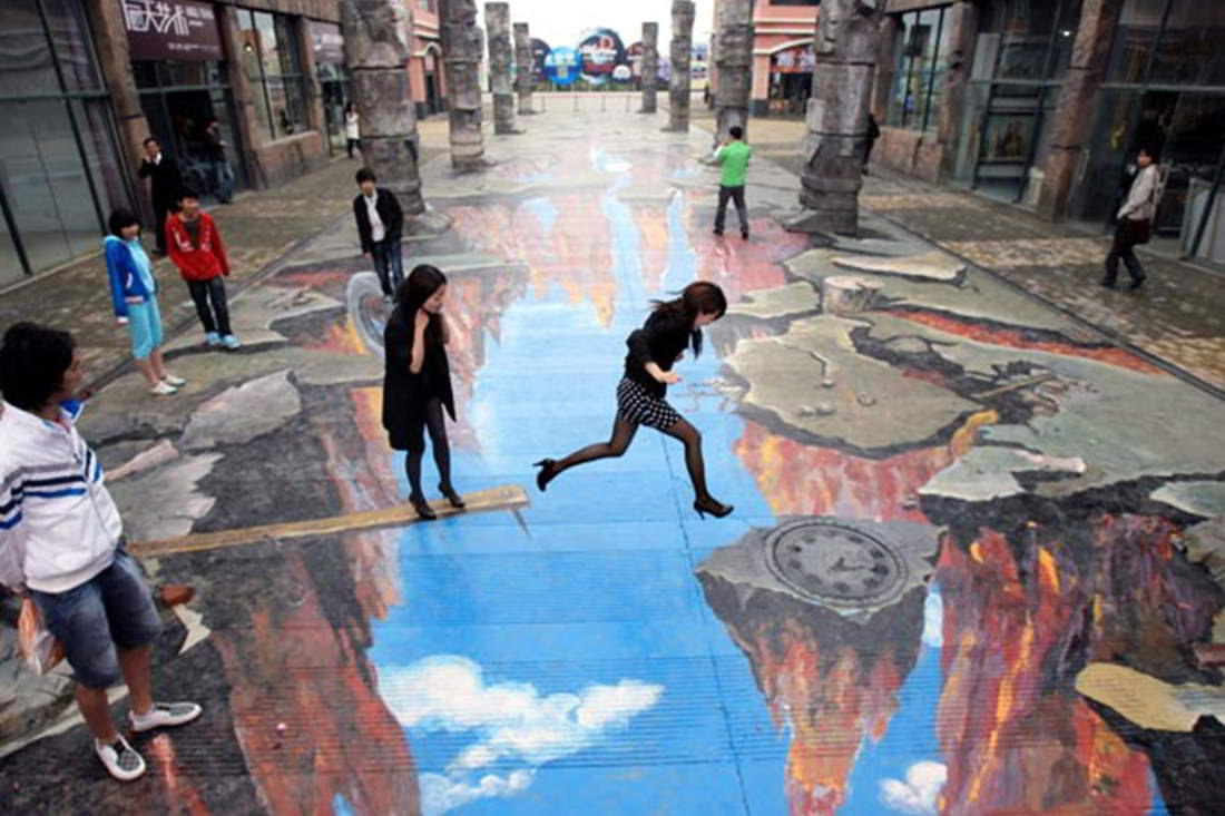 Manakah Lukisan 3 Dimensi 3D Jalanan 3D Street Painting Yang