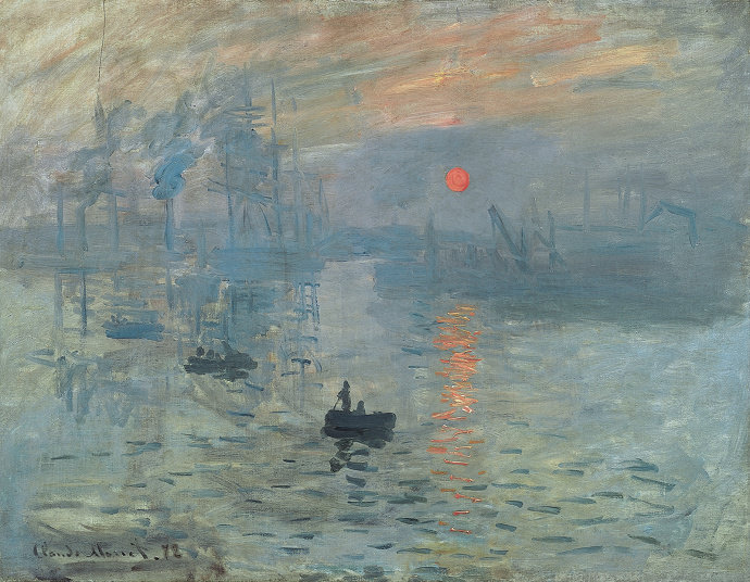 lukisan Impression-Sunrise (1874). Claude Monet.