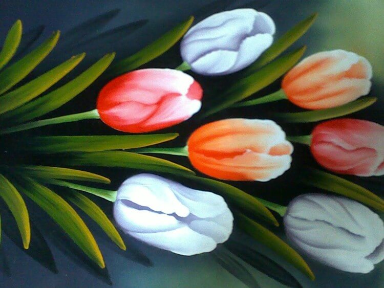 lukisan-bunga-lily