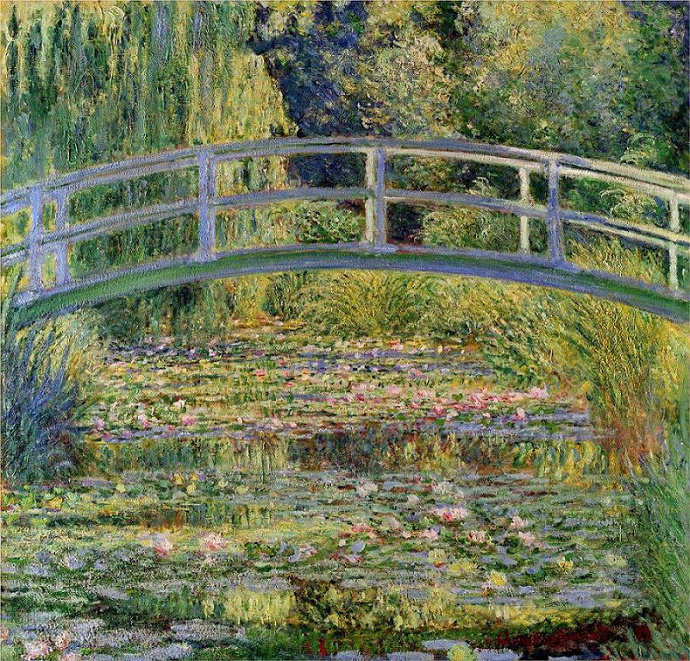 Lukisan Water Lilies with the Japanese Bridge (1899). Claude Monet.