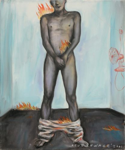 Agus Suwage, Kejutkan Istrimu, 50 cm x 60 cm, Oil on canvas, 2001