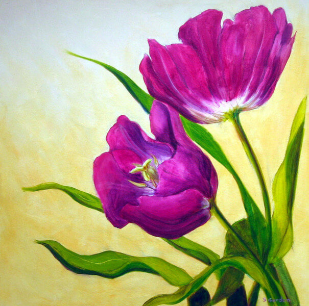 lukisan-bunga-tulip-ungu