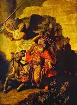 The Ass of Balaam Talking Before Angel by Rembrandt