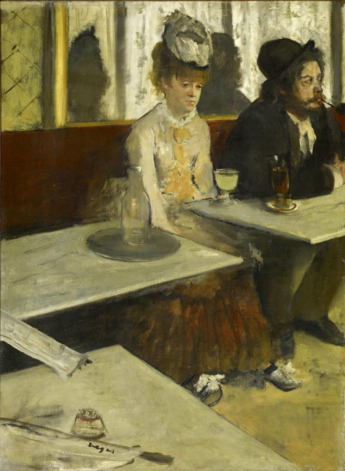 Lukisan The Absynthe Drinker (1876). Edgar Degas