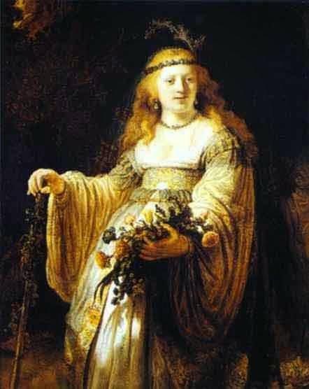 Saskia as Flora II by Rembrandt, 1635