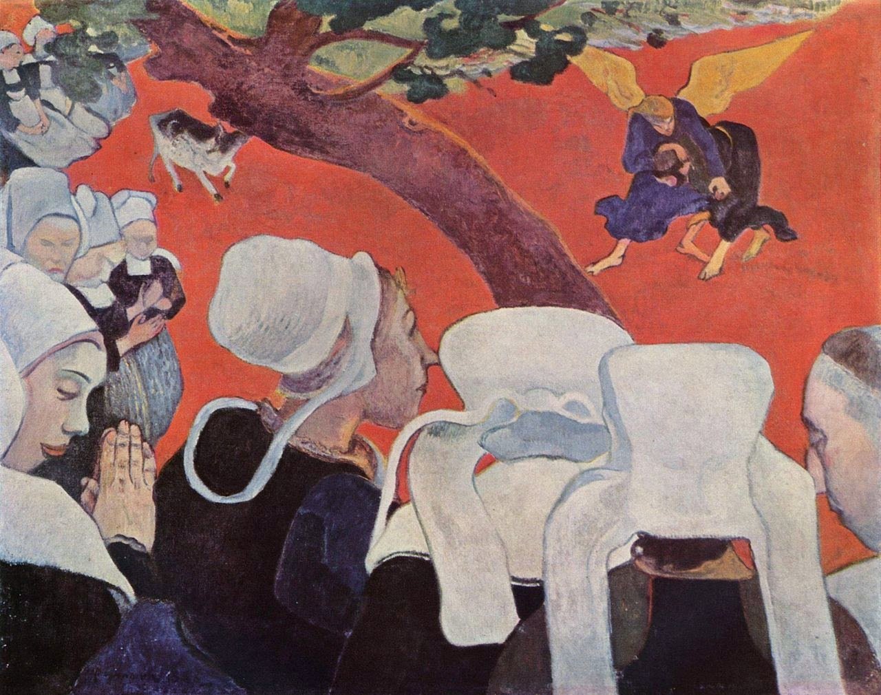 Paul Gauguin, Jacob wrestling with the angel, 73 × 92 cm, oil on canvas, 1888, Scottish National Gallery