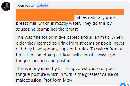 Breastfeeding is by pumping - John Mew (CAG)